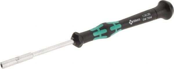 Wera - 7/64" Solid Shaft Precision Nutdriver - Ergonomic Handle, 6-1/4" OAL - USA Tool & Supply