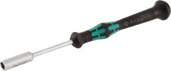Wera - 7/32" Solid Shaft Precision Nutdriver - Ergonomic Handle, 6-1/4" OAL - USA Tool & Supply