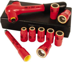 Wiha - 10 Piece 3/8" Drive Socket Set - 8 Points, 8mm to 19mm Range, Metric Measurement Standard - USA Tool & Supply
