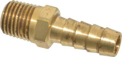 Parker - 1/4 NPT Thread Hose Barb x Male NPT Connector - 3/8" ID Hose x 0.415" OD Hose, Lead Free Brass - USA Tool & Supply