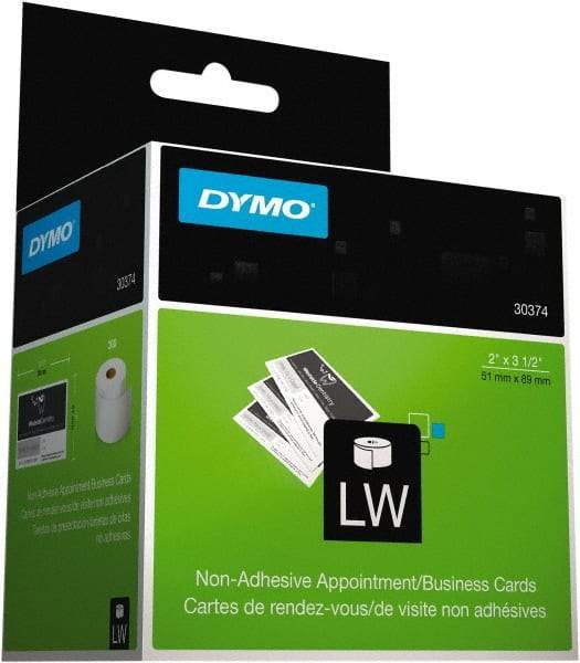 Dymo - 2" Wide x 3-1/2" Long, White Appointment Card Label - For DYMO LabelWriter Printers - USA Tool & Supply