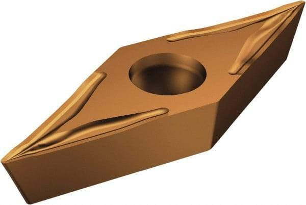 Sandvik Coromant - VCET2203 UM Grade 1115 Carbide Turning Insert - TiAlN/AlCr2O3 Finish, 35° Diamond, 3/8" Inscr Circle, 1/8" Thick, 0.1mm Corner Radius - USA Tool & Supply