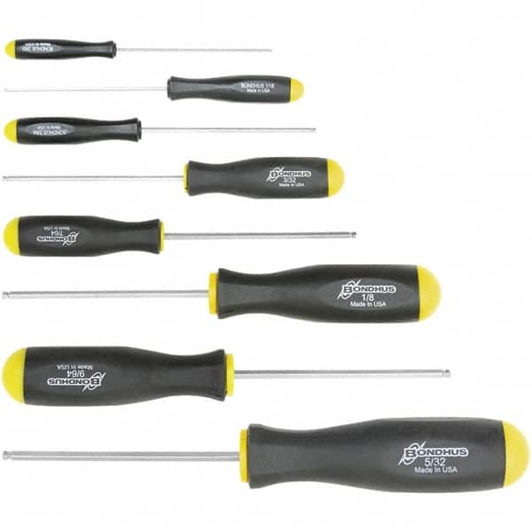 Bondhus - Hex Driver Sets Tool Type: Ball End Size Range (Inch): 0.050 - 5/32 - USA Tool & Supply
