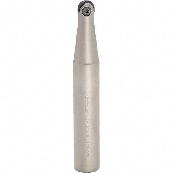 Iscar - 3/8" Cut Diam, 1/2" Shank Diam, 6" OAL, Indexable Ball Nose End Mill - 2" Head Length, Straight Shank, HCM D.38 Toolholder, HBR-QF, HCR Insert - USA Tool & Supply