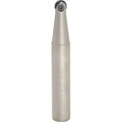 Iscar - 3/8" Cut Diam, 1/2" Shank Diam, 6" OAL, Indexable Ball Nose End Mill - 2" Head Length, Straight Shank, HCM D.38 Toolholder, HBR-QF, HCR Insert - USA Tool & Supply