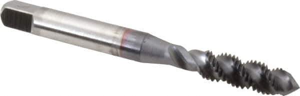 OSG - 7/16-20 UNF 3 Flute Plug Spiral Flute Tap - High Speed Steel, TiCN Finish, 3-5/32" OAL, Right Hand Flute, Right Hand Thread, H3, Series 107 - Exact Industrial Supply