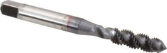 OSG - 1/2-20 UNF 3 Flute 3B Bottoming Spiral Flute Tap - High Speed Steel, TiCN Finish, 3-3/8" OAL, Right Hand Flute, Right Hand Thread, H3, Series 107 - USA Tool & Supply