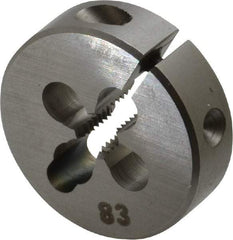 OSG - #8-36 UNF Thread, 13/16" Outside Diam High Speed Steel Round Die - 1/4" Thick, Right Hand Thread, Adjustable - Exact Industrial Supply