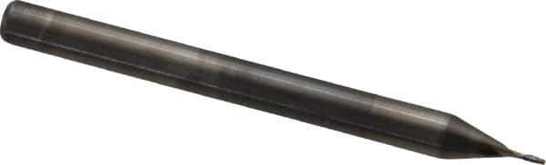 Niagara Cutter - 0.02", 0.06" LOC, 1/8" Shank Diam, 1-1/2" OAL, 2 Flute, Solid Carbide Square End Mill - Single End, Uncoated, Spiral Flute, 30° Helix, Centercutting, Right Hand Cut, Right Hand Flute, Series ME230 - USA Tool & Supply