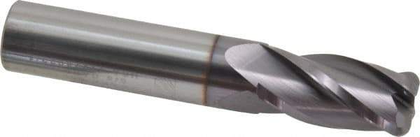 Niagara Cutter - 5/8", 4 Flute, Single End, Solid Carbide, 1/8" Corner Radius End Mill - 3-1/2" OAL, 30° Helix, Right Hand Flute, 1-1/4" LOC, Right Hand Cut - USA Tool & Supply