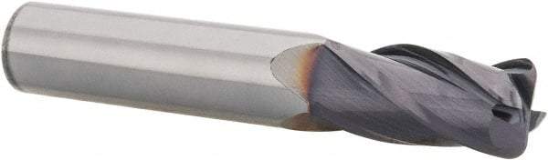 Niagara Cutter - 1/2", 4 Flute, Single End, Solid Carbide, 0.09" Corner Radius End Mill - 3" OAL, 30° Helix, Right Hand Flute, 1" LOC, Right Hand Cut - USA Tool & Supply