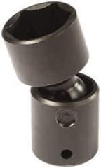 Proto - 1/2" Drive 1/2" Standard Universal Impact Socket - 6 Points, 2-19/32" OAL - USA Tool & Supply