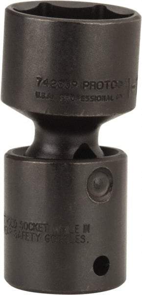 Proto - 1/2" Drive 1-1/8" Standard Universal Impact Socket - 6 Points, 3" OAL - USA Tool & Supply