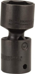 Proto - 1/2" Drive 1-1/8" Standard Universal Impact Socket - 6 Points, 3" OAL - USA Tool & Supply