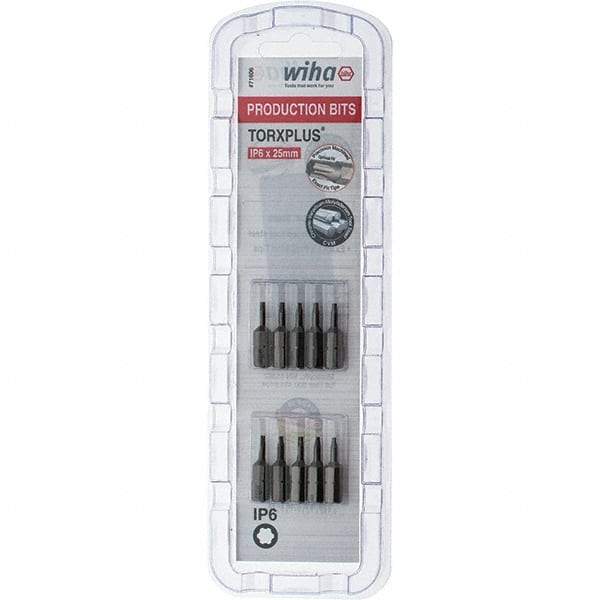 Wiha - 1/4" Drive IP6 Torx Plus Screwdriver Bit - 1" OAL, Insert Bit - USA Tool & Supply