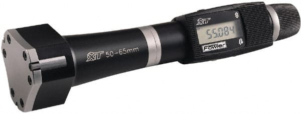 Fowler - 6 to 10mm, 58mm Gage Depth, 0.001mm Resolution, Ratchet Stop Thimble, Electronic Inside Hole Micrometer Set - USA Tool & Supply