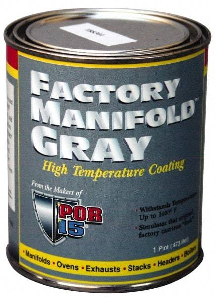 POR-15 - 1 Gal Gray Automotive Heat Resistant Paint - 1,200°F Max Temp, Comes in Can with Handle - USA Tool & Supply