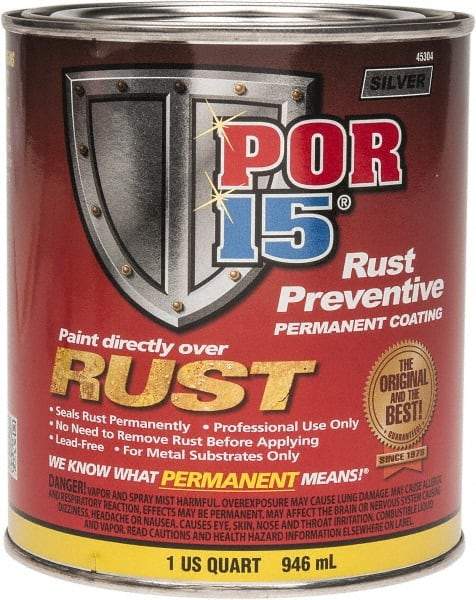 POR-15 - 1 Quart, Silver, Rust Preventative Paint - Comes in Can - USA Tool & Supply