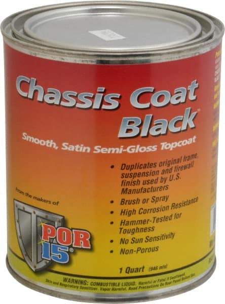 POR-15 - Semigloss Black Automotive Topcoat - 1 Qt Can - USA Tool & Supply