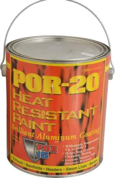 POR-15 - 1 Gal Aluminum Automotive Heat Resistant Paint - 1,200°F Max Temp, Comes in Can with Handle - USA Tool & Supply