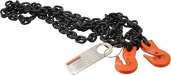 Pewag - 10' Long, 3,500 Lb Basket Capacity, 3,500 Lb Vertical Capacity, Alloy Steel Web Sling - SGG Chain Sling, 9/32" Diam Chain, Silver (Color), with 2 Grab Hooks - USA Tool & Supply