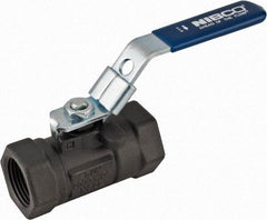 NIBCO - 3/4" Pipe, Reduced Port, Carbon Steel Fire Safe Ball Valve - 1 Piece, Inline - One Way Flow, FNPT x FNPT Ends, Locking Lever Handle, 2,000 WOG - USA Tool & Supply