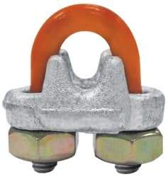 CM - 3/4" Wire Rope U-Bolt Clip - 5/8-11, 1-1/2" Between Centers, Galvanized - USA Tool & Supply