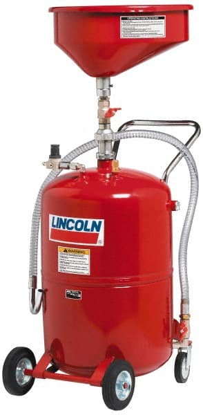 Lincoln - Oil Drain Containers Type: Pressurized Evacuation Drain w/Casters Container Size: 20 Gal. - USA Tool & Supply