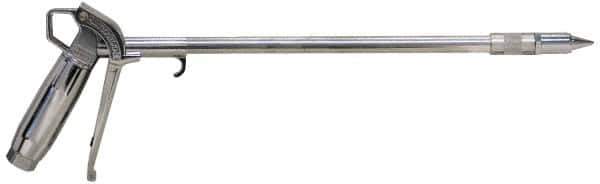 Coilhose Pneumatics - 150 Max psi High Flow Conical Nozzle Pistol Grip Blow Gun - 1/4 NPT, 36" Tube Length, Chrome Plated Aluminum & Brass, Aluminum Extension - USA Tool & Supply