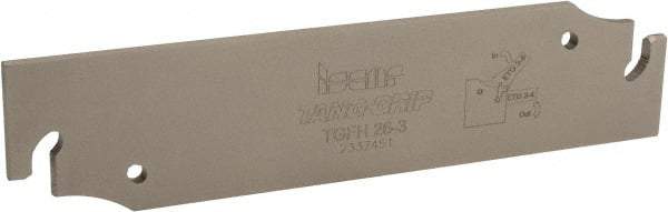 Iscar - 1.0236" Blade Height, 0.098" Blade Width, 4.331" OAL, Neutral Cut, Double End Indexable Cut-Off Blade - TGFH Blade - USA Tool & Supply