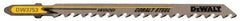 DeWALT - 4" Long, 6 Teeth per Inch, High Carbon Steel Jig Saw Blade - Toothed Edge, 1/4" Wide x 0.06" Thick, U-Shank - USA Tool & Supply