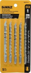 DeWALT - 4" Long, 6 Teeth per Inch, Cobalt Jig Saw Blade - Toothed Edge, 1/4" Wide x 0.06" Thick, T-Shank - USA Tool & Supply