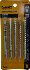 DeWALT - 4" Long, 10 Teeth per Inch, Cobalt Jig Saw Blade - Toothed Edge, 1/4" Wide x 0.06" Thick, T-Shank - USA Tool & Supply