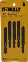 DeWALT - 3" Long, Carbide Grit Jig Saw Blade - Continuous Edge, 0.3" Wide x 0.06" Thick, T-Shank - USA Tool & Supply