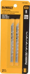 DeWALT - 4" Long, 6 Teeth per Inch, High Carbon Steel Jig Saw Blade - Toothed Edge, 1/4" Wide x 0.06" Thick, U-Shank - USA Tool & Supply