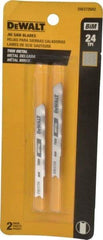 DeWALT - 3" Long, 24 Teeth per Inch, High Carbon Steel Jig Saw Blade - Toothed Edge, 0.3" Wide x 0.0313" Thick, U-Shank - USA Tool & Supply