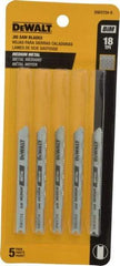 DeWALT - 3" Long, 18 Teeth per Inch, High Carbon Steel Jig Saw Blade - Toothed Edge, 0.3" Wide x 0.0313" Thick, U-Shank - USA Tool & Supply