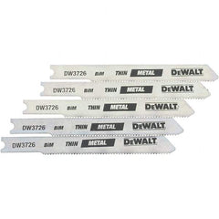 DeWALT - 3" Long, 24 Teeth per Inch, High Carbon Steel Jig Saw Blade - Toothed Edge, 0.3" Wide x 0.0313" Thick, U-Shank - USA Tool & Supply