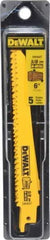 DeWALT - 6" Long, Bi-Metal Reciprocating Saw Blade - Tapered Profile, 5 to 8 TPI, Toothed Edge, Universal Shank - USA Tool & Supply