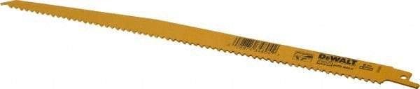 DeWALT - 12" Long, Bi-Metal Reciprocating Saw Blade - Tapered Profile, 6 TPI, Toothed Edge, Universal Shank - USA Tool & Supply