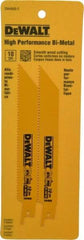 DeWALT - 6" Long x 3/4" Thick, Bi-Metal Reciprocating Saw Blade - Straight Profile, 10 TPI, Toothed Edge, Universal Shank - USA Tool & Supply