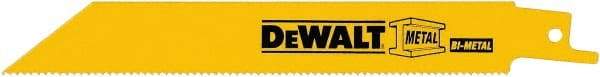 DeWALT - 6" Long, Bi-Metal Reciprocating Saw Blade - Straight Profile, 14 TPI, Toothed Edge, Universal Shank - USA Tool & Supply