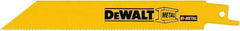 DeWALT - 6" Long, Bi-Metal Reciprocating Saw Blade - Straight Profile, 14 TPI, Toothed Edge, Universal Shank - USA Tool & Supply