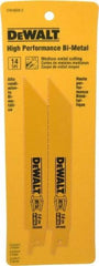 DeWALT - 6" Long x 3/4" Thick, Bi-Metal Reciprocating Saw Blade - Straight Profile, 14 TPI, Toothed Edge, Universal Shank - USA Tool & Supply