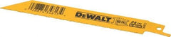 DeWALT - 6" Long x 3/4" Thick, Bi-Metal Reciprocating Saw Blade - Straight Profile, 24 TPI, Toothed Edge, Universal Shank - USA Tool & Supply