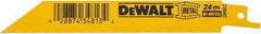 DeWALT - 6" Long, Bi-Metal Reciprocating Saw Blade - Straight Profile, 24 TPI, Toothed Edge, Universal Shank - USA Tool & Supply