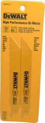 DeWALT - 6" Long x 3/4" Thick, Bi-Metal Reciprocating Saw Blade - Straight Profile, 24 TPI, Toothed Edge, Universal Shank - USA Tool & Supply