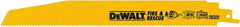 DeWALT - 6" Long, Bi-Metal Reciprocating Saw Blade - Straight Profile, 10 TPI, Toothed Edge, Universal Shank - USA Tool & Supply