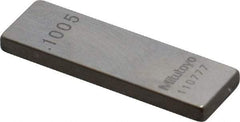 Mitutoyo - 0.1005" Rectangular Steel Gage Block - Accuracy Grade 0, Includes Certificate of Inspection - USA Tool & Supply