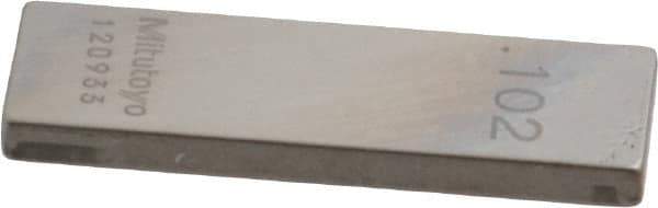 Mitutoyo - 0.102" Rectangular Steel Gage Block - Accuracy Grade 0, Includes Certificate of Inspection - USA Tool & Supply